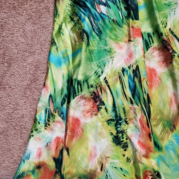 Hailey Logan by Adrianna Papell Sequin Watercolor Tropical Maxi Dress, Size 5/6 - Picture 12 of 12